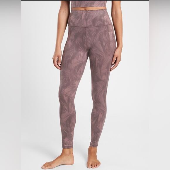Athleta Pants - Athleta SALUTATION STASH POCKET II PRINTED TIGHT Ava Smoked Almond Brown XS